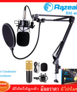 ไมค์ ไมค์อัดเสียง คอนเดนเซอร์ RAZEAK Pro Condenser Mic Microphone BM-800 พร้อม ชุดขาตั้งไมค์โครโฟน