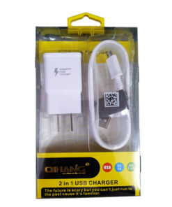 QIHANG 2 in 1 USB Charger QH-1560 สายพร้อมหัวชาร์ตแบต โทรศัพย์ android ที่ใช้ัหัว micro USB